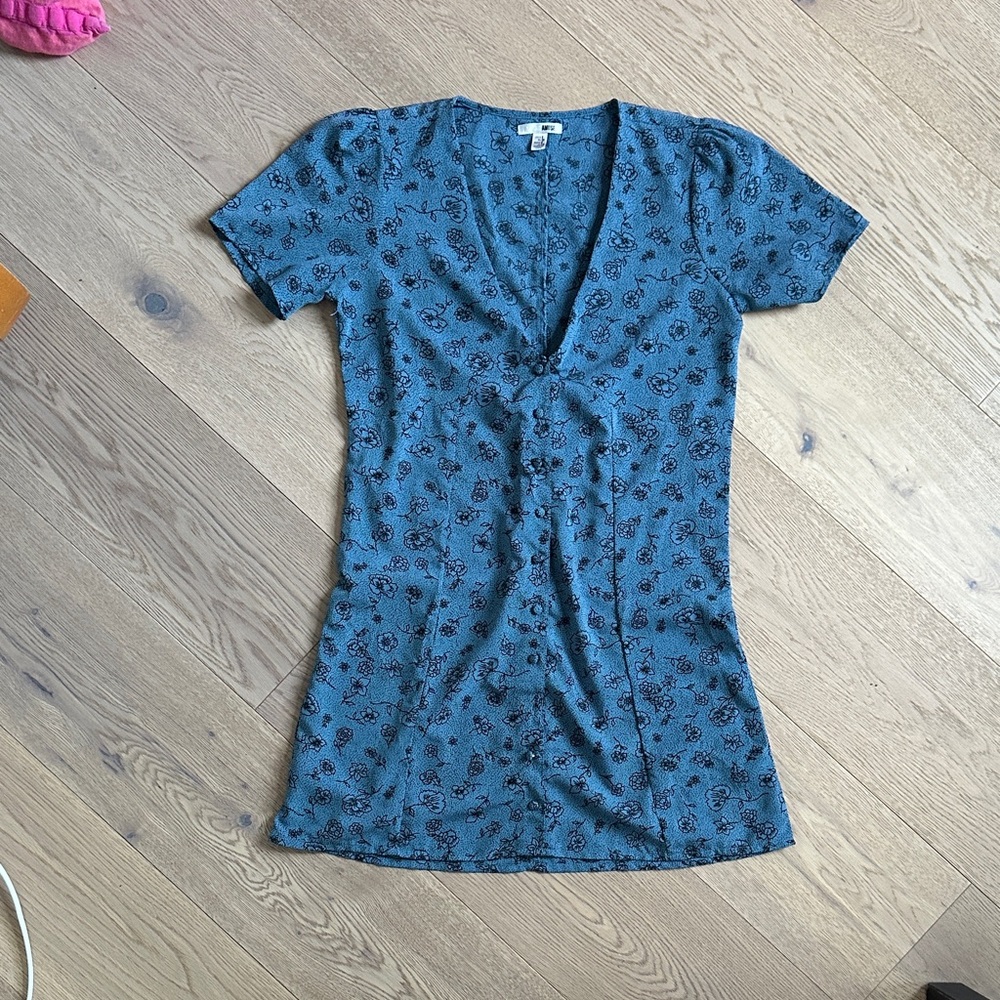 Amuse Society Teal Floral Mini Dress